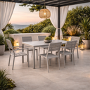 Set da pranzo tavolo e sedie da giardino design moderno outdoor per terrazza patio