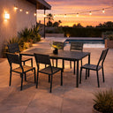 Tavolo e sedie da pranzo per giardino esterno 6 posti