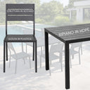 Set Tavolo e Sedie da Pranzo per Giardino Esterno 6 Posti Nero