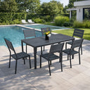 Set tavolo e sedie da pranzo per giardino esterno 6 posti