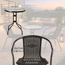 Set Tavolo e Sedie da Esterno Design Bistrot, Metallo e Polyrattan
