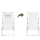 Set 2 Sedia Sdraio Pieghevole Schienale Regolabile Cuscino Rimovibile