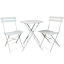 Set tavolo e sedie da giardino esterno bistrot bianco