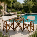 Set tavolo e sedie regista pieghevoli con braccioli da giardino design outdoor per piscina terrazzo patio