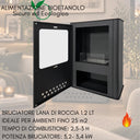 Stufa a Bioetanolo da Pavimento Camino con Bruciatore in Acciaio inox 1.2 Litri Design Moderno Nero