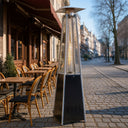 Stufa a gas piramide per esterno con fiamma viva