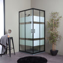 Cabina Doccia Rettangolare 70X100 Nera Con Pareti Serigrafate | Cielo2