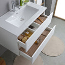 Mobile Bagno Sospeso Bianco 80Cm Completo Con Lavabo E Specchio | Bali