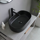 Mobile Bagno Sospeso 80Cm Con Lavabo Da Appoggio Nero Opaco | Kos