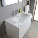 Mobile Bagno Sospeso Bianco 80Cm Completo Con Lavabo E Specchio | Bali