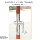 Ombrellone da giardino palo centrale in legno telo poliestere con airvent ecru