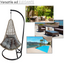 Hanging Chair Garden Swing Chair with Cushions, in Rattan and Steel - Grey cm 95x195