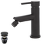 Matt black bidet tap, single-lever sink mixer, modern bathroom