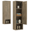 Suspended oak bathroom column with one door and 4 shelves, 30x20x100 cm