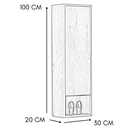 Colonne de salle de bain suspendue blanche avec une porte et 4 étagères, 30x20x100 cm