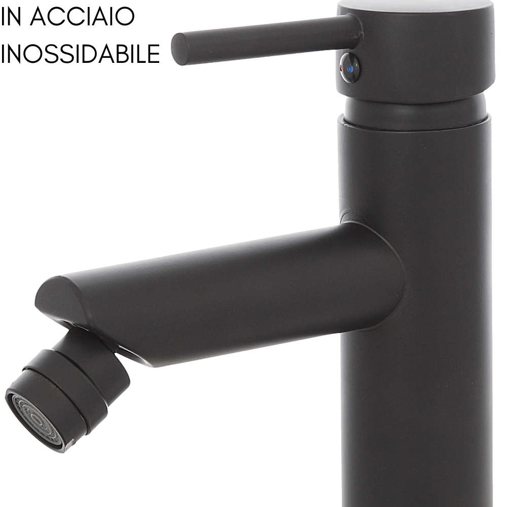 RUBINETTO BIDET NERO OPACO MISCELATORE MONOCOMANDO LAVABO BAGNO MODERN –  ZIK Home