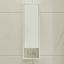 White suspended bathroom column with one door and 4 shelves, 30x20x100 cm