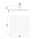 Soffione Per Doccia Squadrato 20X20 In Acciaio Cromato