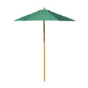 Parasol de jardin d'extérieur ZIK, Ø 250 dessus en polyester, parasol avec mât central en bois - vert