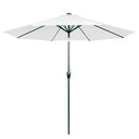 ZIK Parasol de jardin pour extérieur mât métallique central, dessus polyester, inclinable - Ø 230 cm Blanc