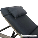 Tumbona Chaise Longue de Rattan Sintético con Cojín, Ruedas