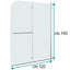 Wall Bath Shower 120x140h Transparent with Handles, 2 Doors, Glass Thickness 6 mm