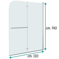 Parete in Vetro per Vasca Da Bagno 120x140h Trasparente 6mm – ZIK Home