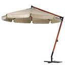 Parasol de jardin extérieur décentralisé, poteau latéral en bois 3x3 300x300