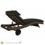 Sunlounger in Synthetic Rattan Chaise Longue with Cushion, Wheels