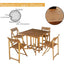 ZIK Dining Set Garden Table and Chairs for Outdoor, Folding, 4 Seats, in Acacia Wood – 90x90x74h