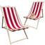 ZIK Set of 2 Outdoor Garden Deck Chairs, Folding Relax Beach Lounger, Adjustable Wooden Sunlounger - 52x101x91