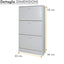 Space-saving entrance shoe rack, in melamine wood, 3 flap doors, modern white - 60x24x120h