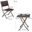 Folding Garden Dining Set in POLYRATTAN, with Square Table and 2 CHAIRS, Outdoor Bar