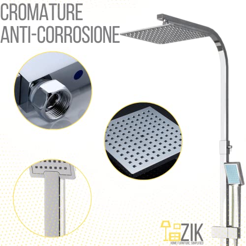 Asta Saliscendi Doccia Keenware - Acciaio Inox Cromato, 590 Mm, Con Regolatore Altezza - Foto 6