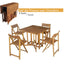 ZIK Ensemble de Salle à Manger Table et Chaises de Jardin pour Extérieur, Pliante, 4 Places, en Bois d'Acacia – 90x90x74h