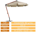 Parasol de jardin extérieur décentralisé, poteau latéral en bois 3x3 300x300