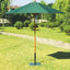 ZIK Outdoor Garden Parasol, Ø 250 Polyester Top, Parasol with Central Wooden Pole - Green