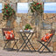 Ensemble de Repas de Jardin Pliant en POLYRATTAN, avec Table Carrée et 2 CHAISES, Bar d'Extérieur