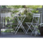 Balcony Bistro Set, Bar, Terrace with Round Table and 2 Folding Chairs White