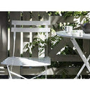 Balcony Bistro Set, Bar, Terrace with Round Table and 2 Folding Chairs White