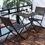 Folding Garden Dining Set in POLYRATTAN, with Square Table and 2 CHAIRS, Outdoor Bar