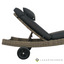 Sunlounger in Synthetic Rattan Chaise Longue with Cushion, Wheels