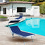 Set of 2 Folding Sun Loungers, Garden with Canopy, Adjustable Backrest – 189x58x36h Blue